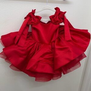 Bow Satin Red Dress